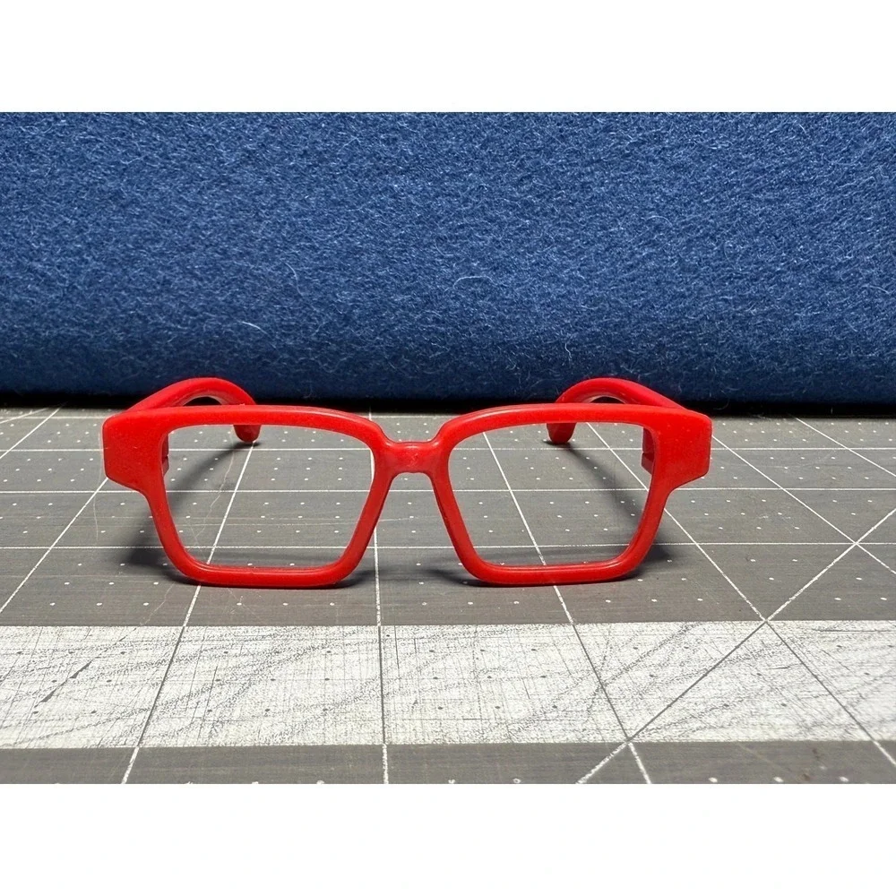 Doll Size Plastic Red Eyeglasses No‎ Lens